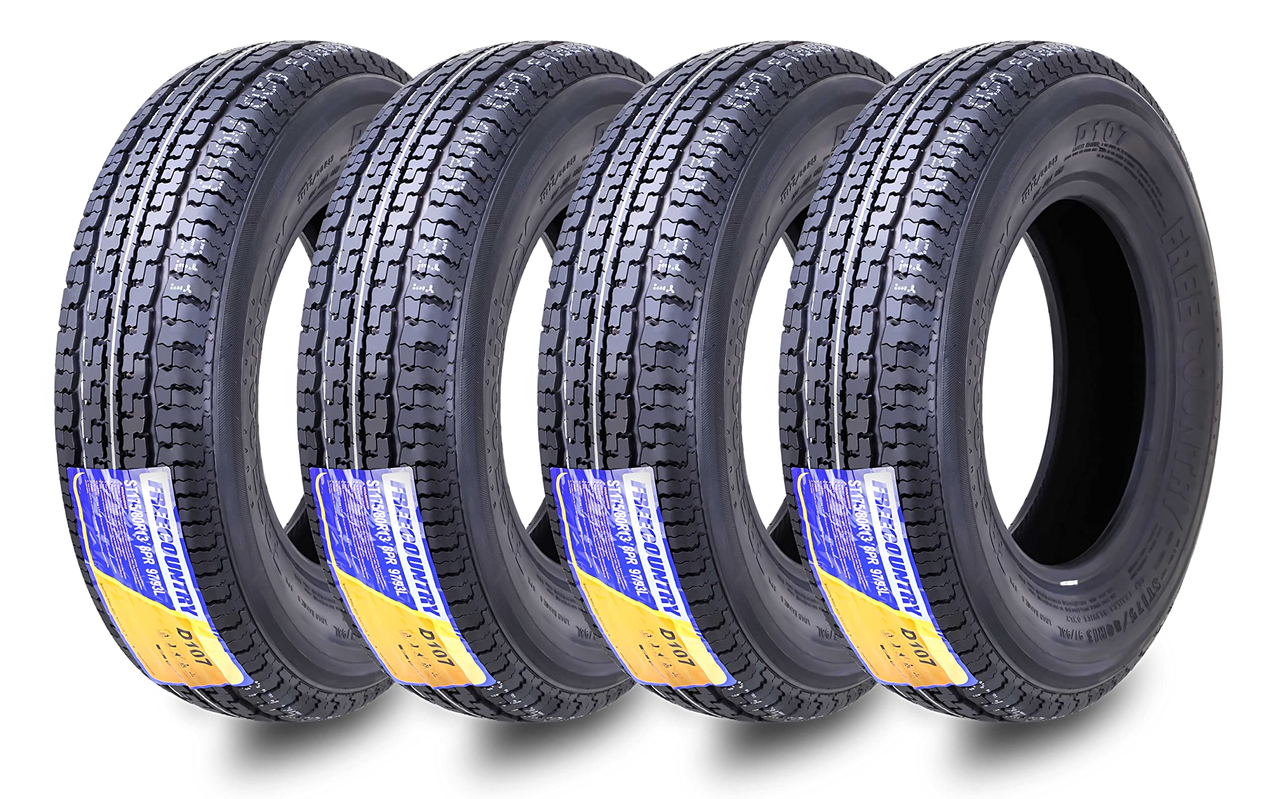 Buy Set 4 FREE COUNTRY Trailer Tires ST175/80R13 8 Ply Load Range D