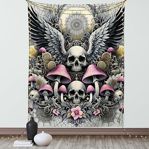 Miniatura 25 de Ambesonne Tapiz indie, estilo moderno de Memphis de los años ochenta, geométrico, abstracto, colorido, diseño de puntos, funky, para colgar en la