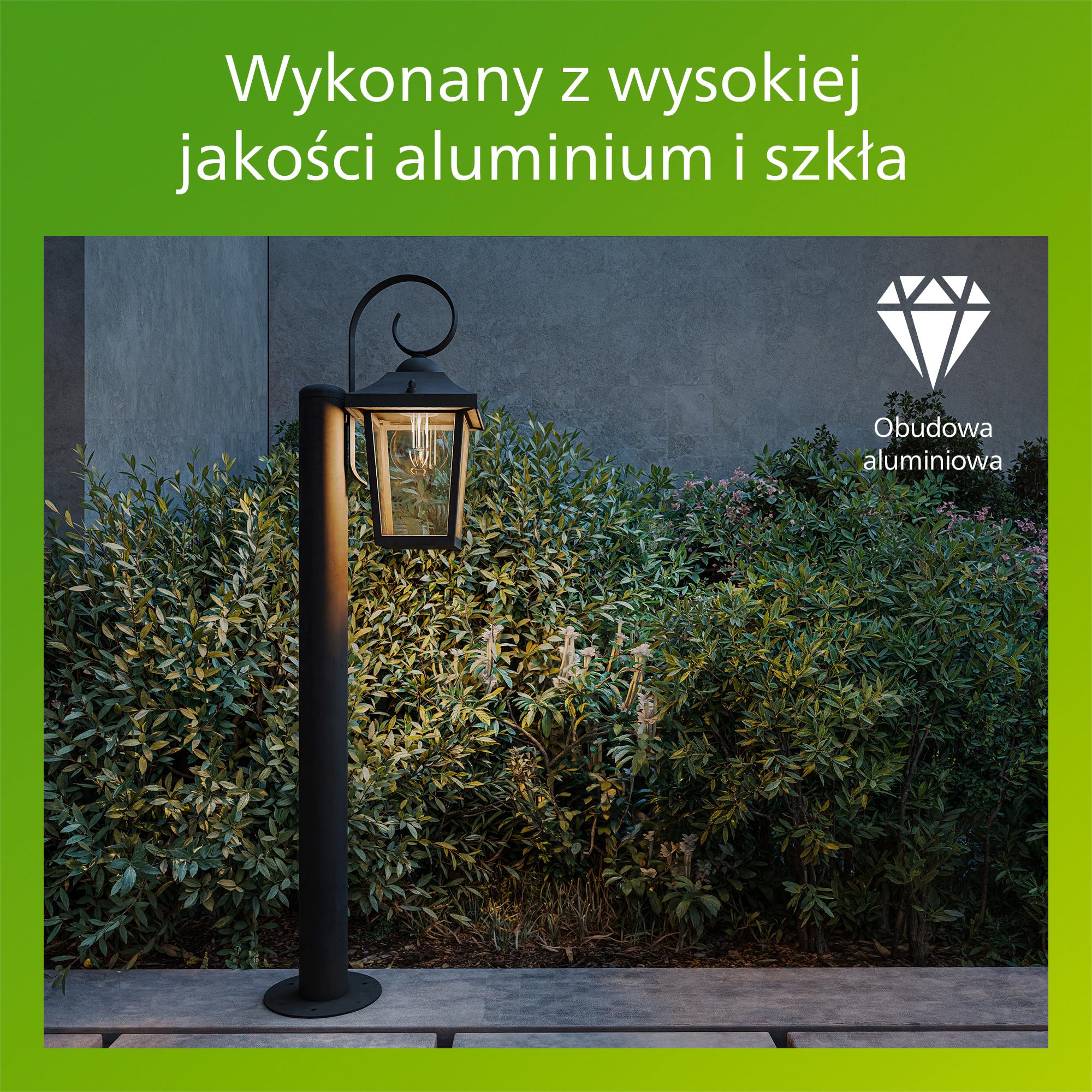 Philips Buzzard Słupek Zewnętrzny, Żarówka LED E27, Czarny
