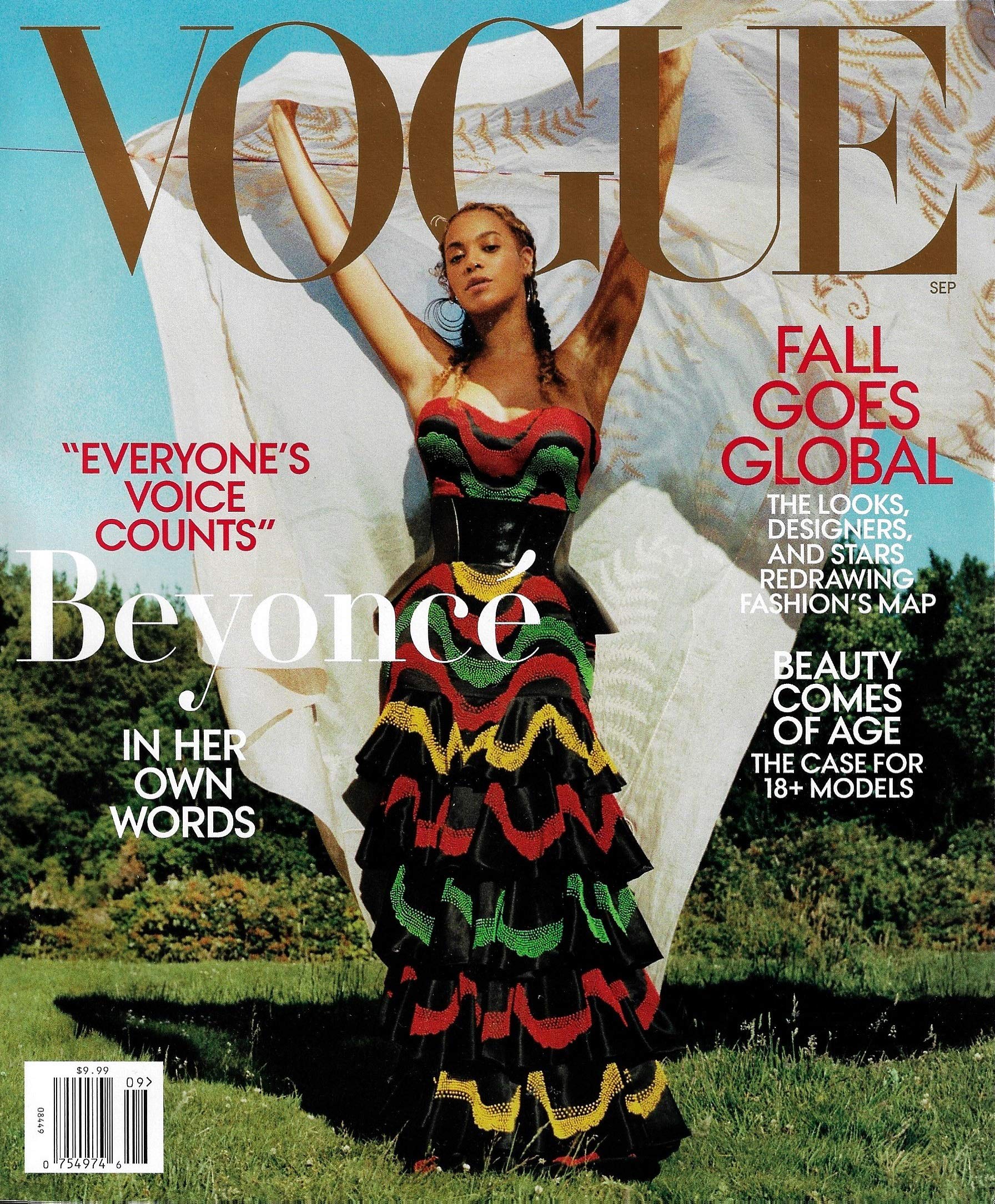 VOGUE Magazine September 2018 BEYONCE Cover, Tyler Mitchell Cover Photographer Unknown Binding