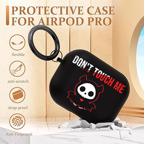 Miniatura 3 de Maxjoy Funda para AirPods Pro, Cool Air Pod Pro para mujeres y hombres, de silicona, linda funda protectora suave para iPods Pro con llavero para