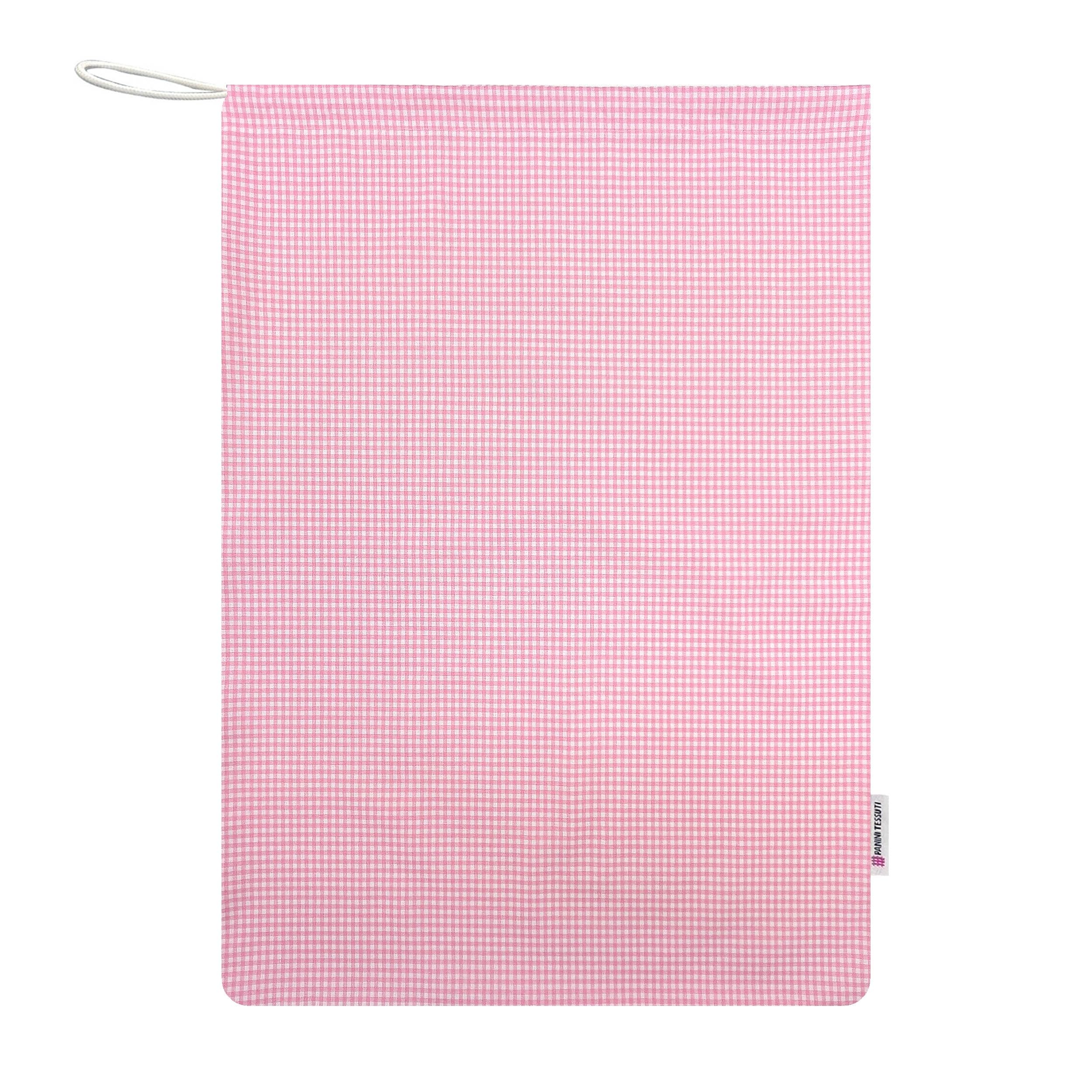 Panini Tessuti Saco de Dormir y Saco de guardería para bebés de 2 a 6 años - Tejido Acolchado 100% algodón, para Dormir en la guardería y en casa - Made in Italy (Saco de Dormir Cuadrados Rosas
