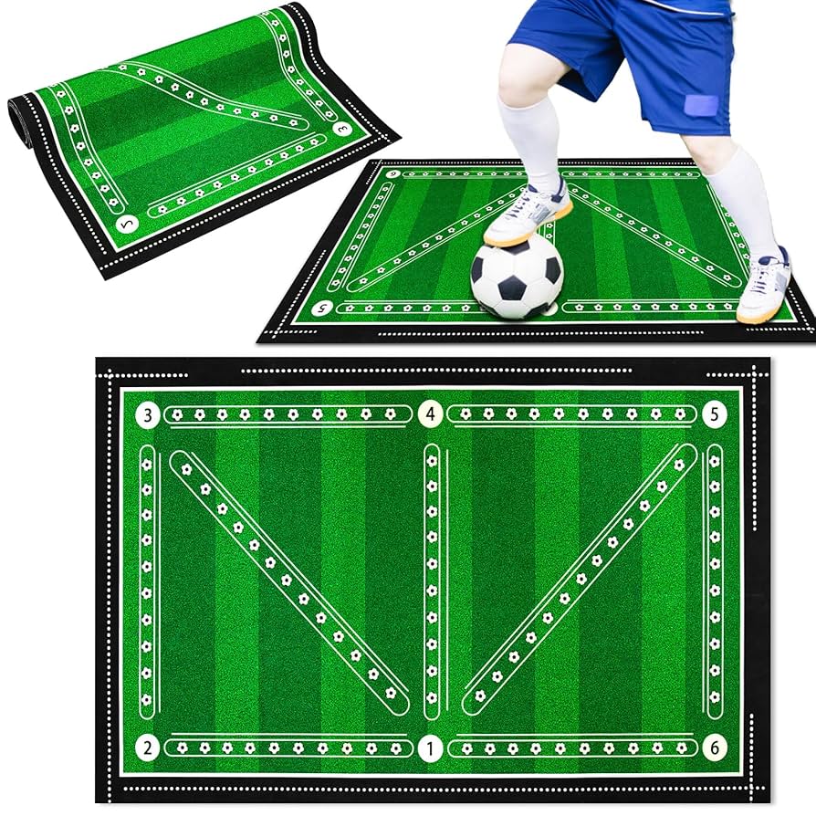 2024 New Football Footstep Training Mat,Soccer Training Mat,Rubber Non Slip Exercise Mat,Soccer Trainer Dribble Silent Auxiliary Props,Training Footwork Pace Ball Control Player Equipment