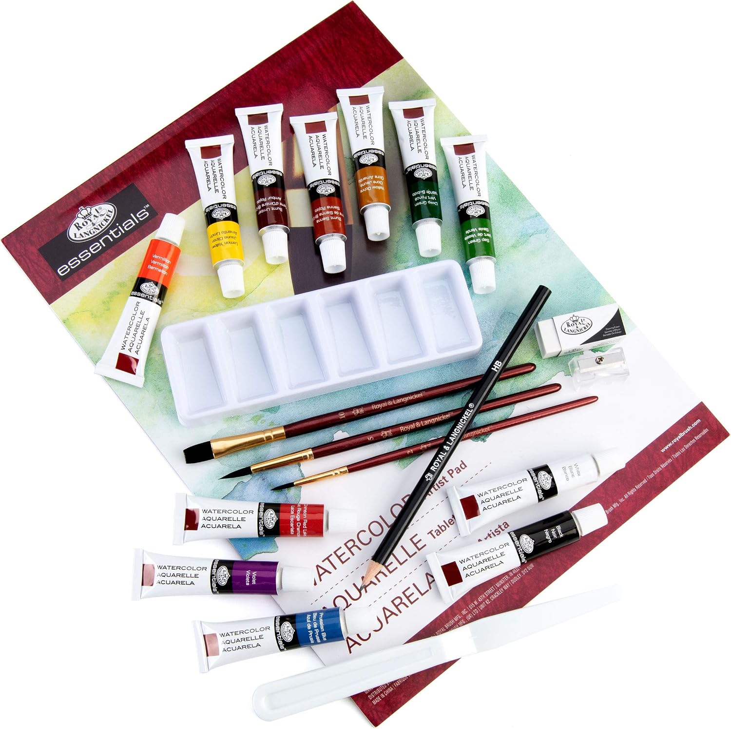 Royal & Langnickel Essentials 21 Piece Watercolor Painting Box Set