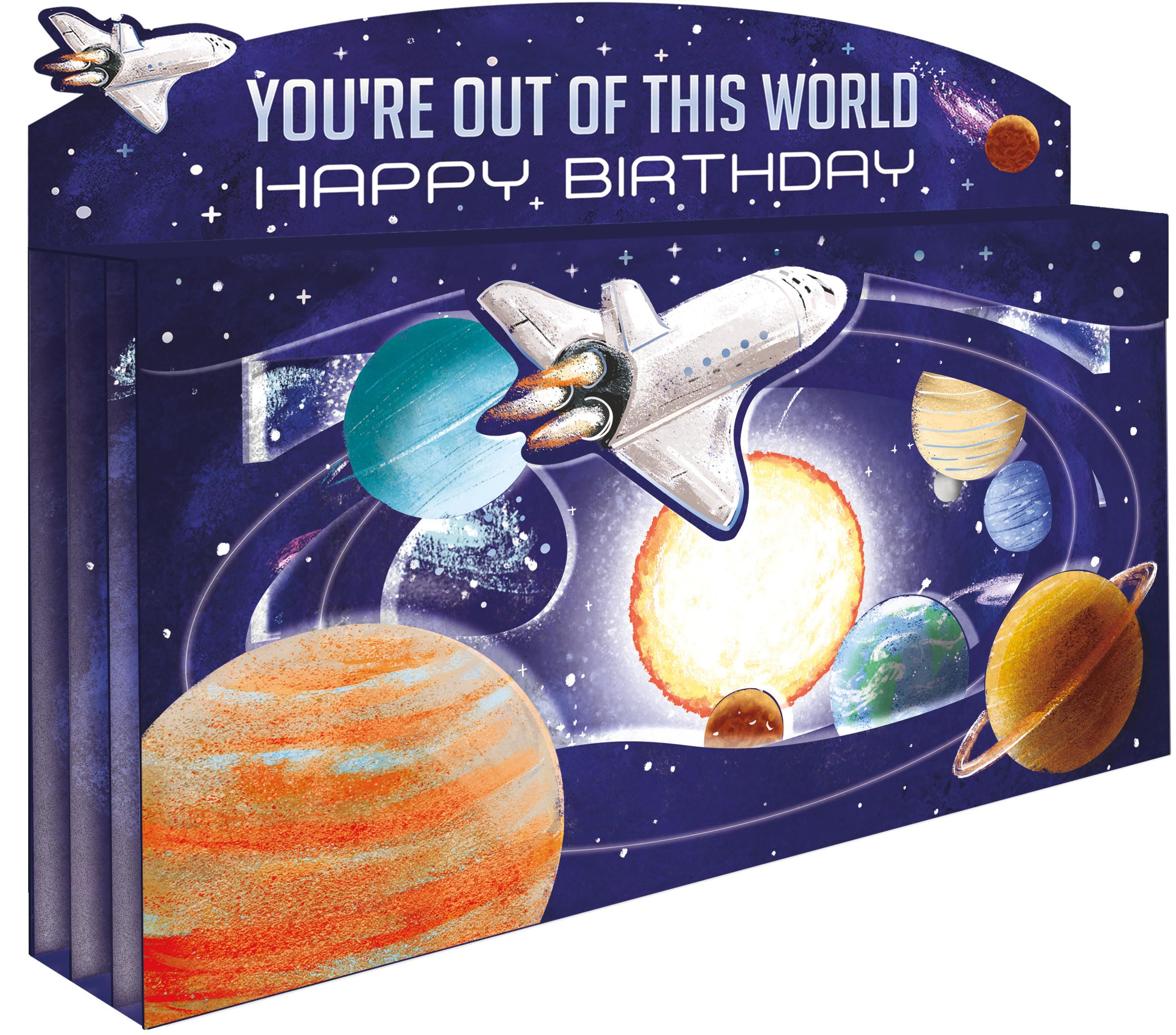 Spectacular 3D Out Of This World Space Happy Birthday Card Freestanding Cards SPT006