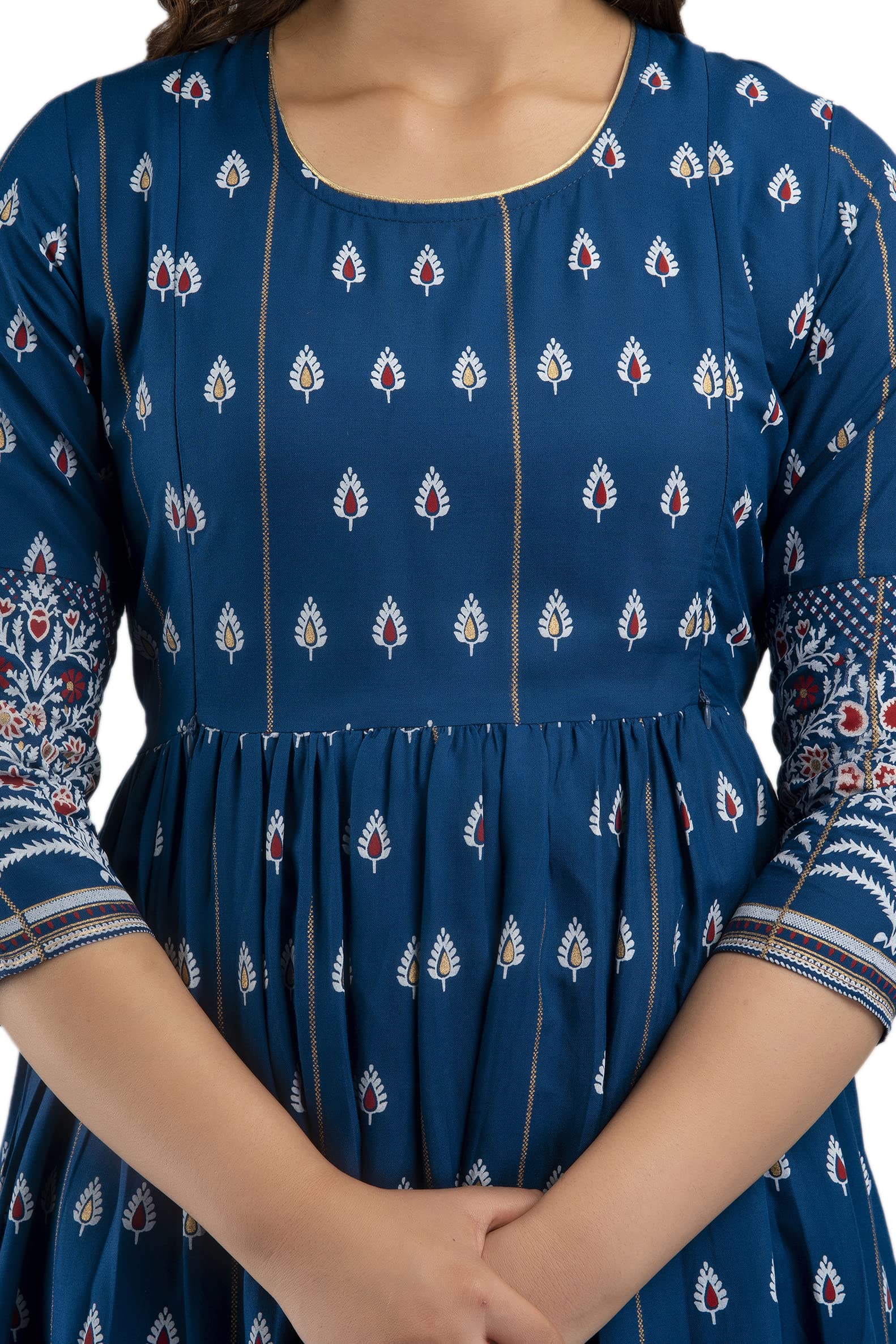 Devek Enterprises - Vestido de maternidad de rayón Anarkali para mujer, vestido de embarazo, vestido de alimentación fácil