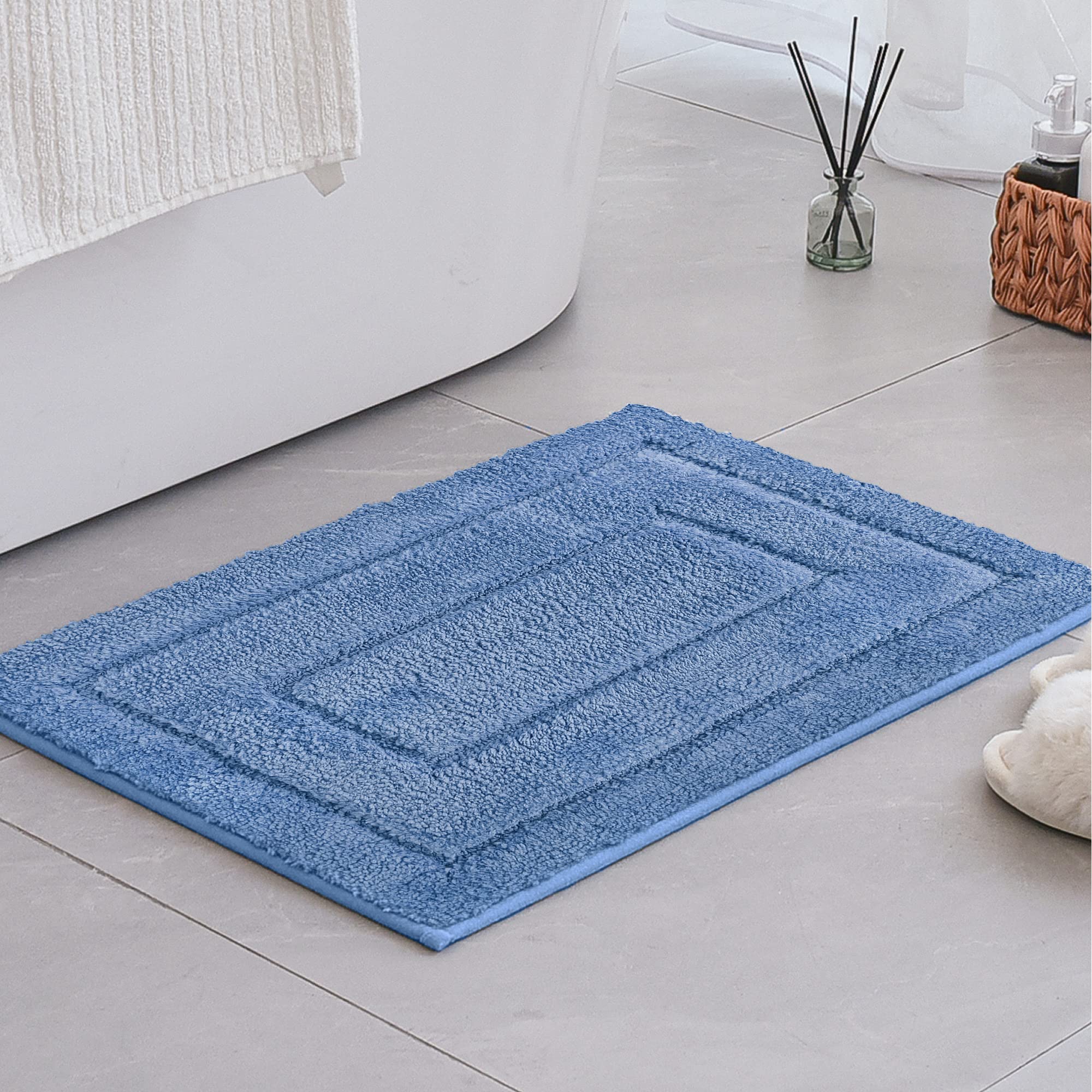 Amazon.com: GRANNY SAYS Blue Bathroom Rugs Non Slip, 16" x 24", Bath Rugs for Bathroom, Small ...