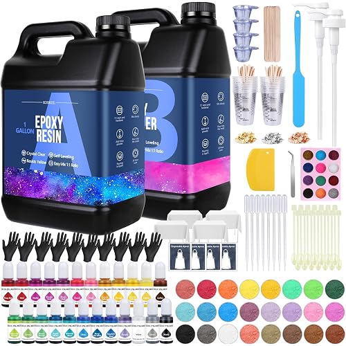 KISREL Epoxy Resin Kit 2 Gallon, Crystal Clear No Yellowing Resin for Craft