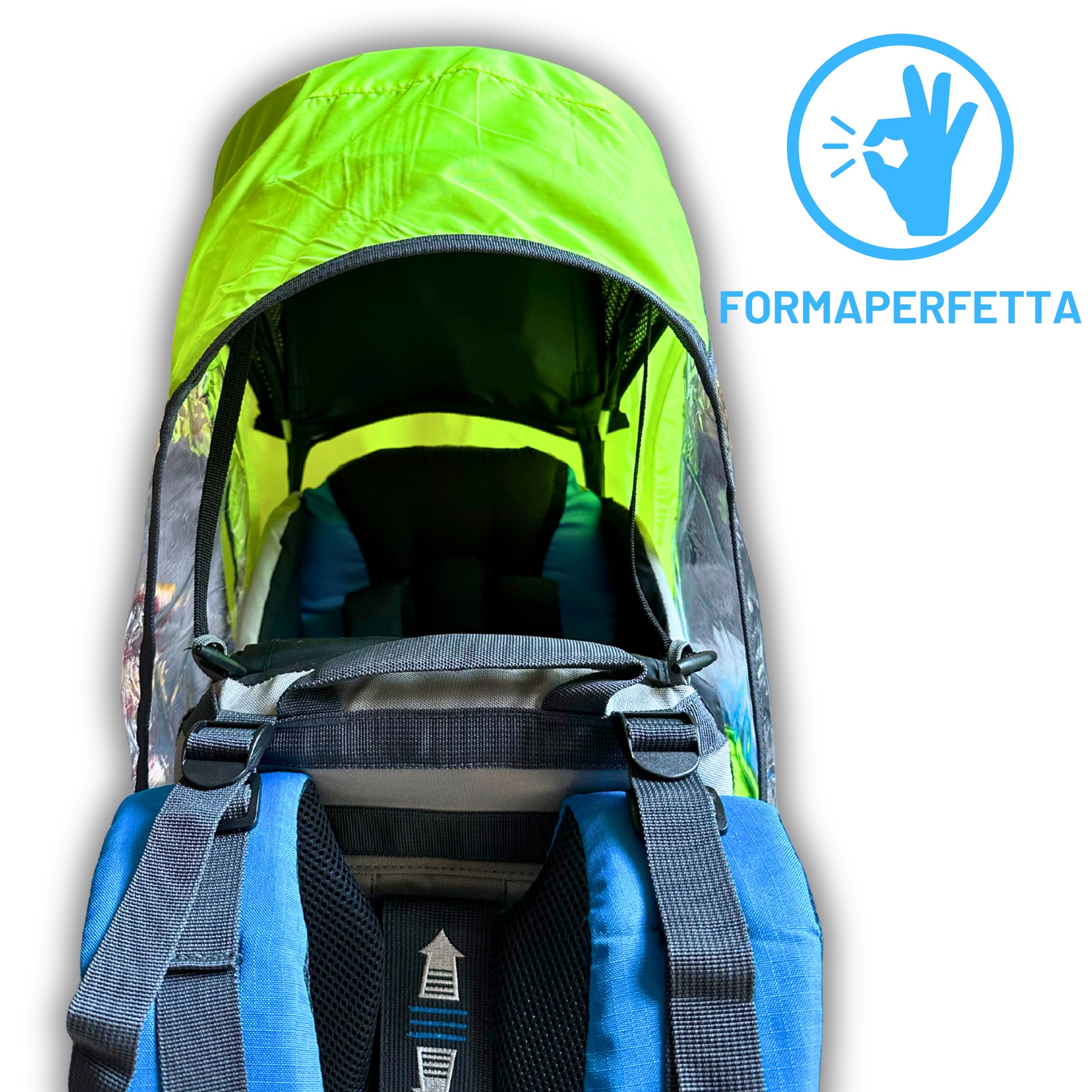 DROMADER Parapioggia impermeabile – Adatto a tutti i marsupi Dromader – Parapioggia universale, leggero e compatto, in PVC trasparente, facile da montare, 165 g