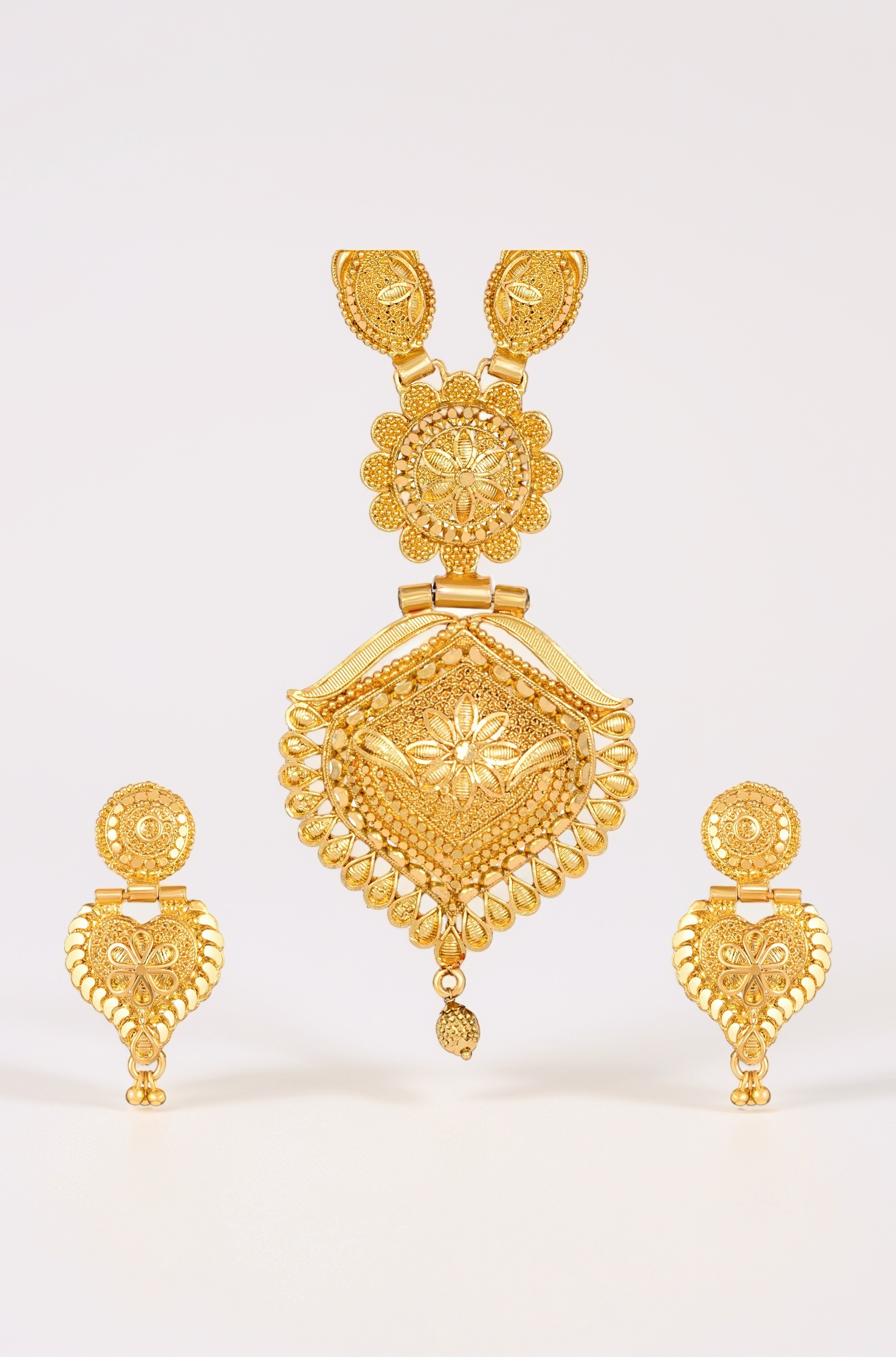 Shining Diva Fashion Latest Long Design Necklace Set For Women Traditional One Gram Gold Plated Jewellery Set for Women (Golden) (11508s)