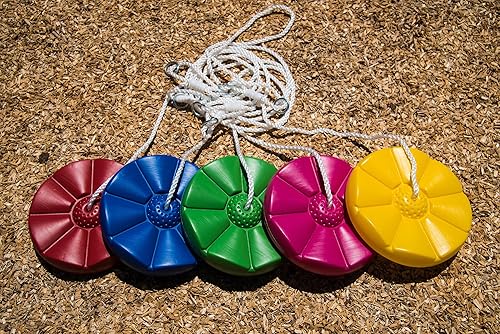 Miniatura 6 de Squirrel Products Columpio de disco para colgar de árbol con cuerda para jugar al aire libre