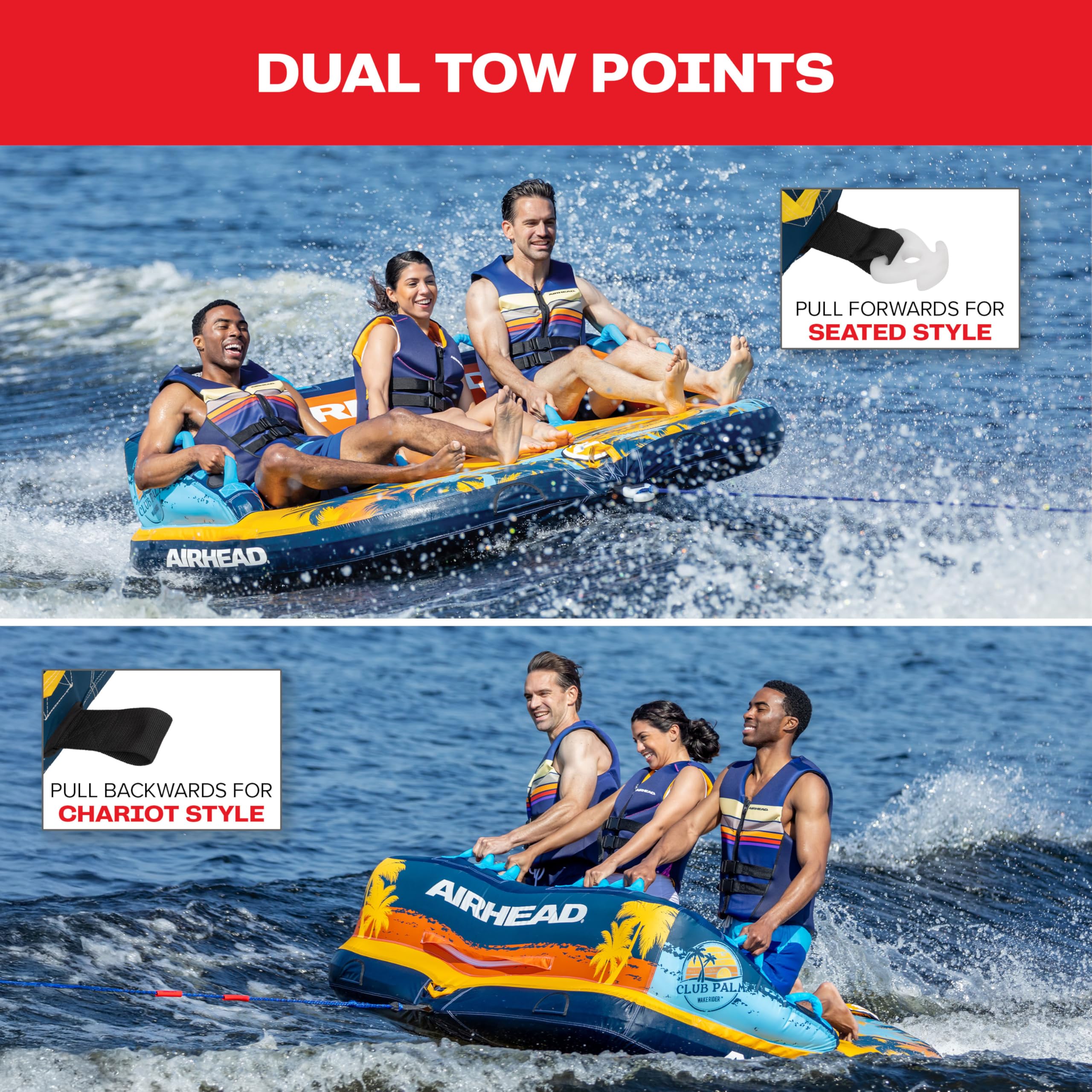Snapklik.com : Airhead Mable Towable Tube For Boating, 1-3 Rider ...