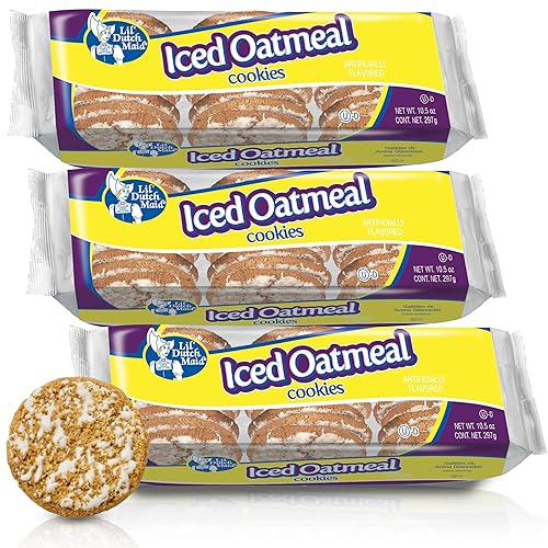 Lil Dutch Maid Iced Oatmeal Cookies | 10.5 oz (Pack of 3) | Classic Spiced Crunchy Snack Cookies with Sweet Icing - Iced Oatmeal - 10.5 Ounce (Pack of 3)