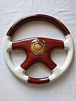 Vista 4 de Raptor Volante de madera de caoba y cuero blanco de 15" - Oro