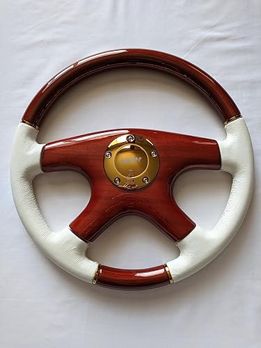 Miniatura 4 de Raptor Volante de madera de caoba y cuero blanco de 15" - Oro