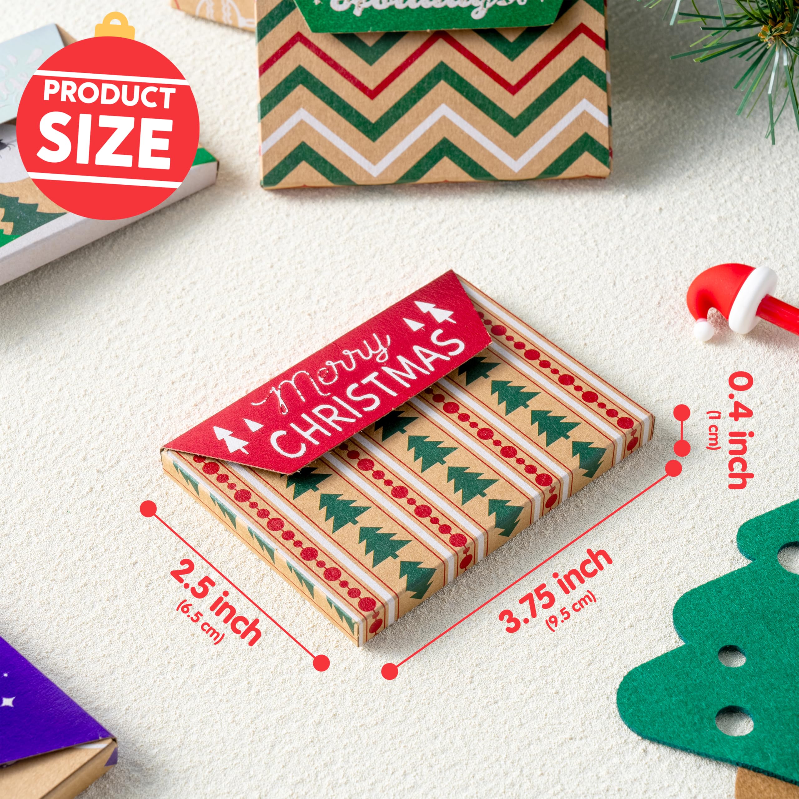 JOYIN Geschenkkarten-Box aus Folie, Kraftpapier, Weihnachtsmuster, Umschlag, Karten-Boxen für Urlaub, Party, Geldhalter, Geschenkboxen, Weihnachtsgeschenk, extra speziell, 12 Stück