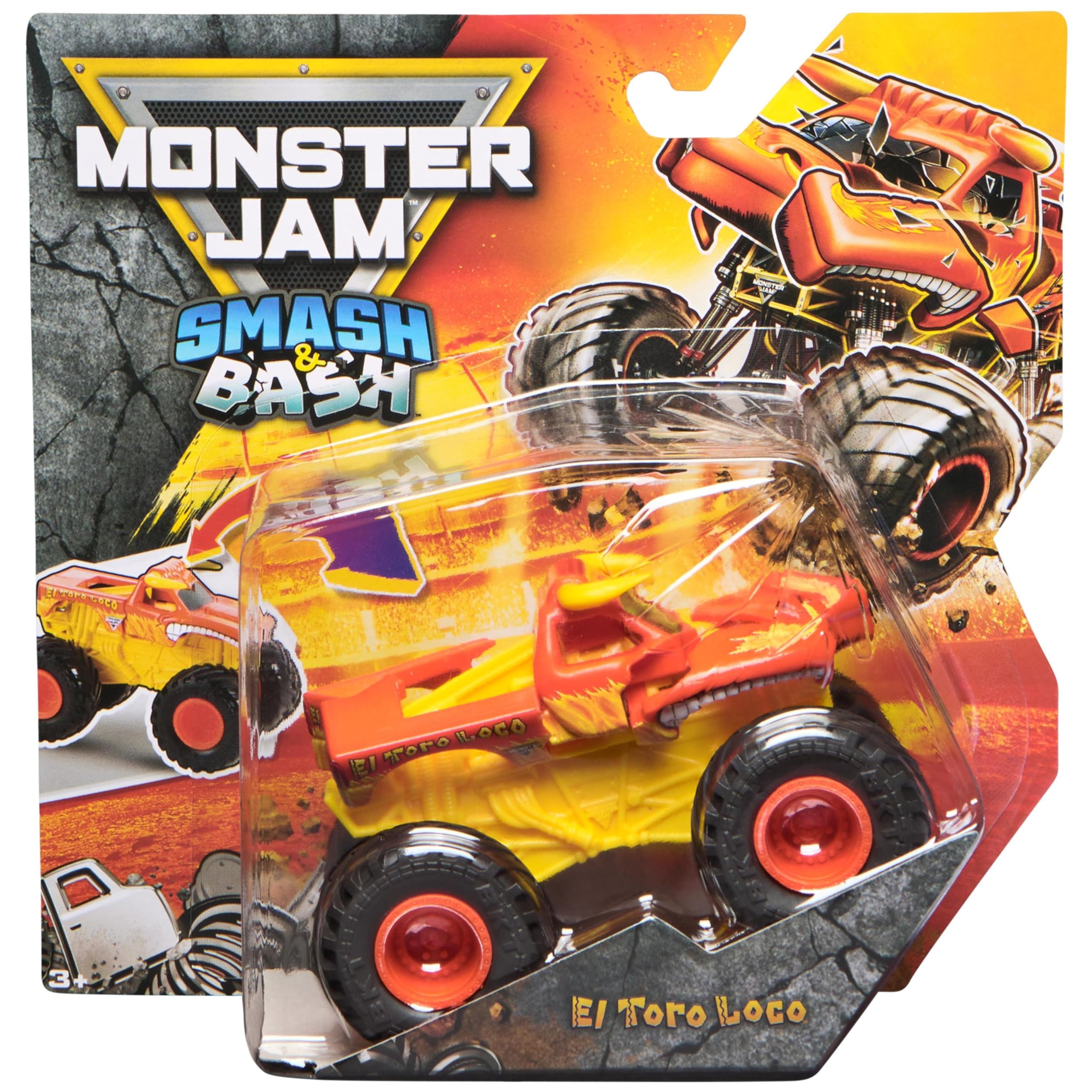 MONSTER JAM Smash & Bash Megalodon, Veicolo Monster Truck Die-Cast Rompi e Ripara, in Scala 1:64, Giocattoli per Bambini e Bambine, 3+ Anni