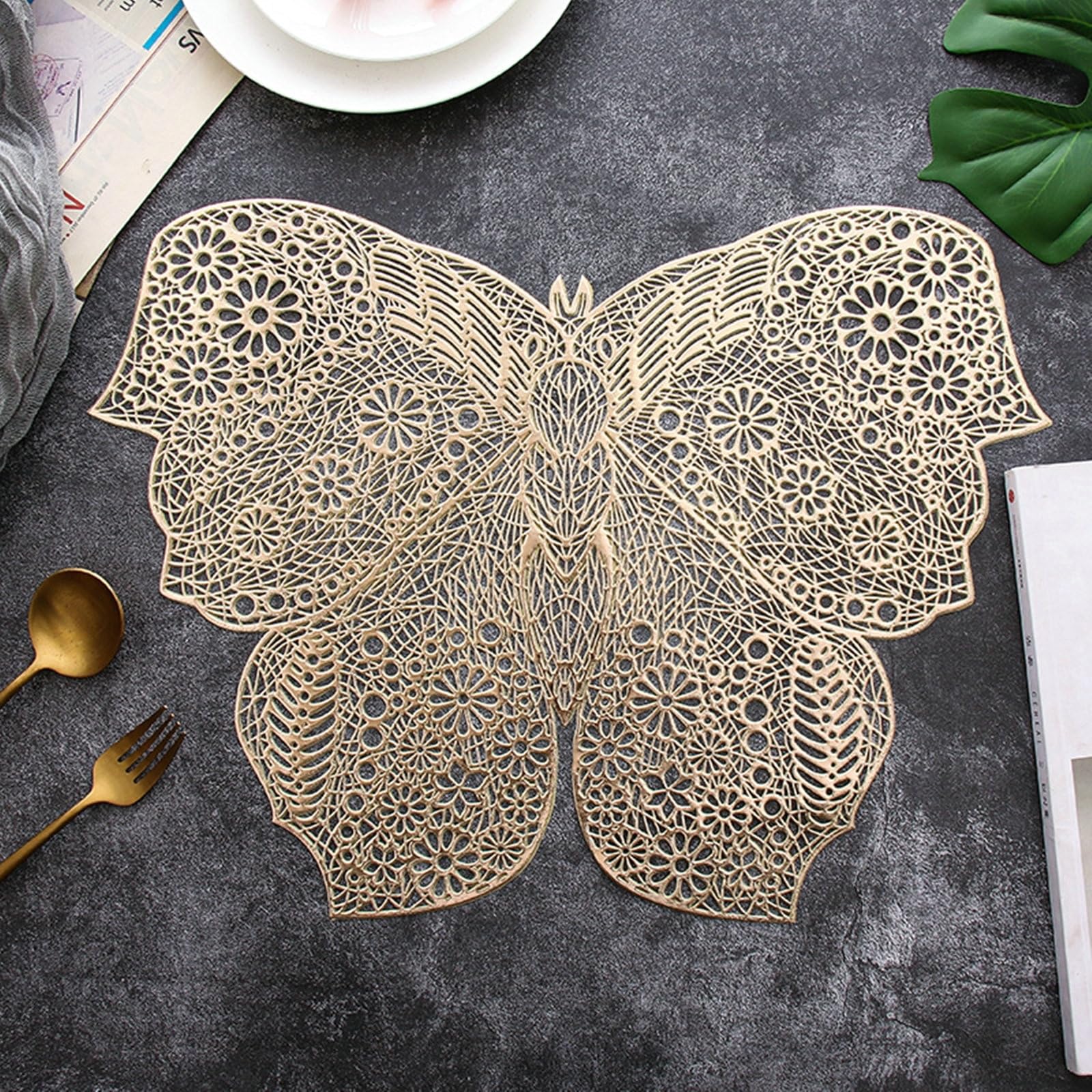 Napperons forme de papillon set de table elegant impermeable