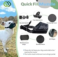 Vista 2 de Bozal para perros XS (2 piezas) de malla de aire suave para perros pequeños con hocico largo, ajuste rápido para aseo, ajustable, evita que muerdan