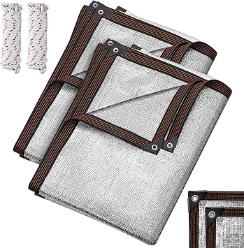 Mindsoft 2 Set 70% 10x14ft Reflective Aluminum Shade Cloth with Accessories