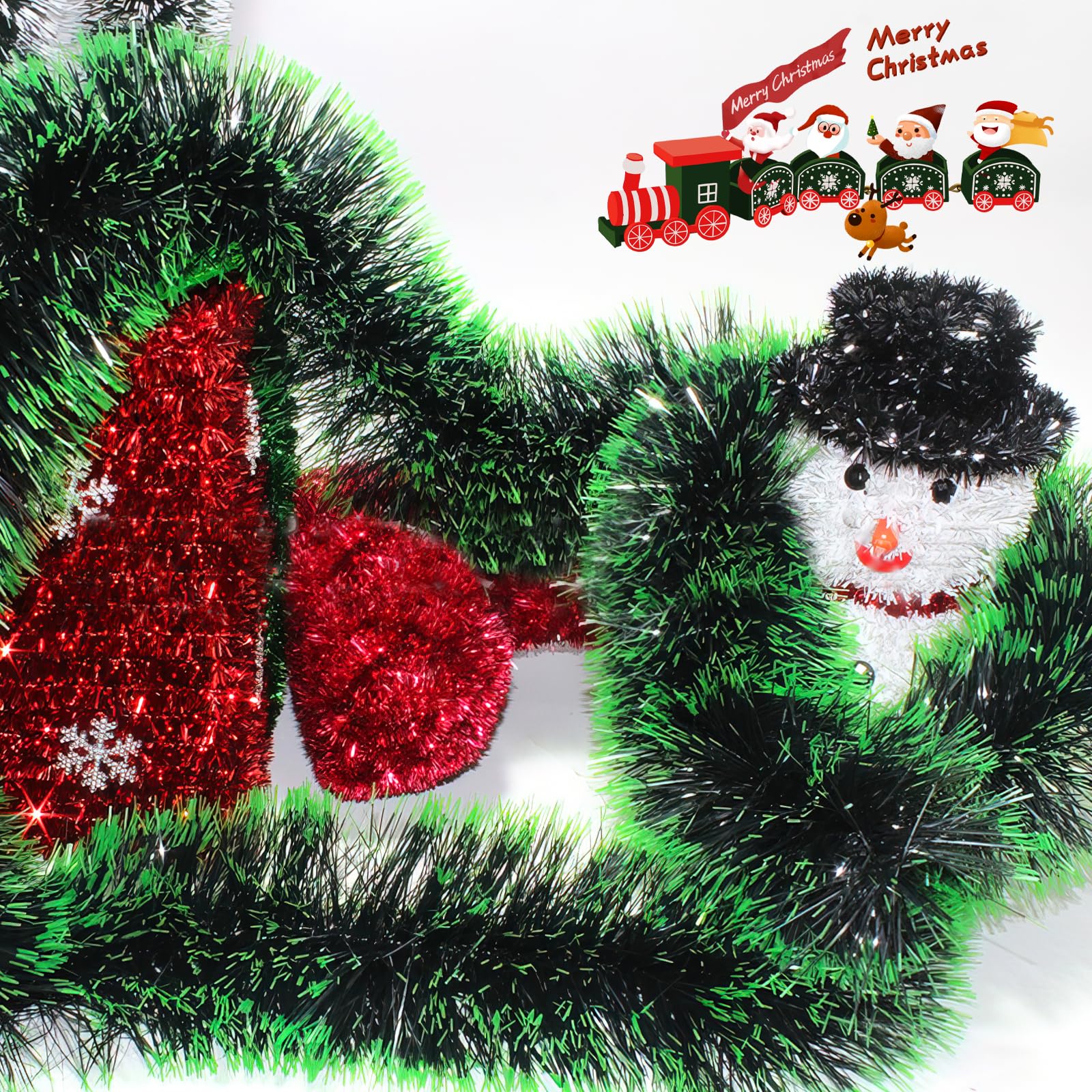 Ghirlanda Natalizia Sottile 9 Cm X 2 M - WedDecor - Per Albero E Decorazioni - Vari Colori - 2