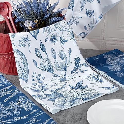 Miniatura 9 de Juego de 4 paños de cocina decorativos de hongos de 16 x 24 pulgadas, toallas de cocina de hongos, toallas de baño de mano, paño para cocinar té,