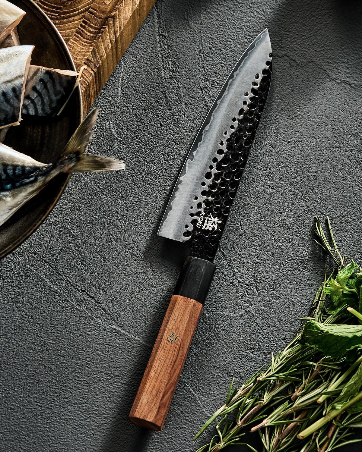 KYOKU Chef Knife, Kage Series 8" Kitchen Knife with 3-Layer Laminated Steel Blade Rosewood Handle, Japanese Style Chef's Knife, Kitchen Knife for Chopping Slicing Mincing and More - Image 7
