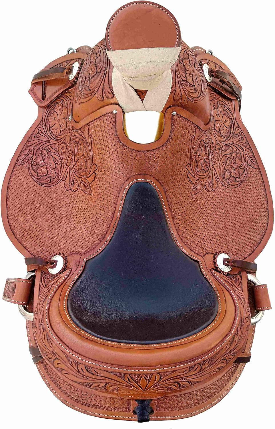 Leather Wade Horse Saddles Tree A Fork Roping Ranch Work Premium Western for Horses Handmade Equestrian Trail Tooled Carved Horse Saddle Tack Size: 10"-18" inches Seat, MD-WADE-67