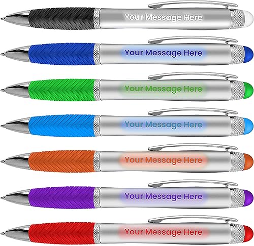 Miniatura 4 de Paquete de 80 bolígrafos personalizados, grabado láser sin volumen, bolígrafo de 3 pulgadas, lápiz digital y área personalizada iluminada, nombre