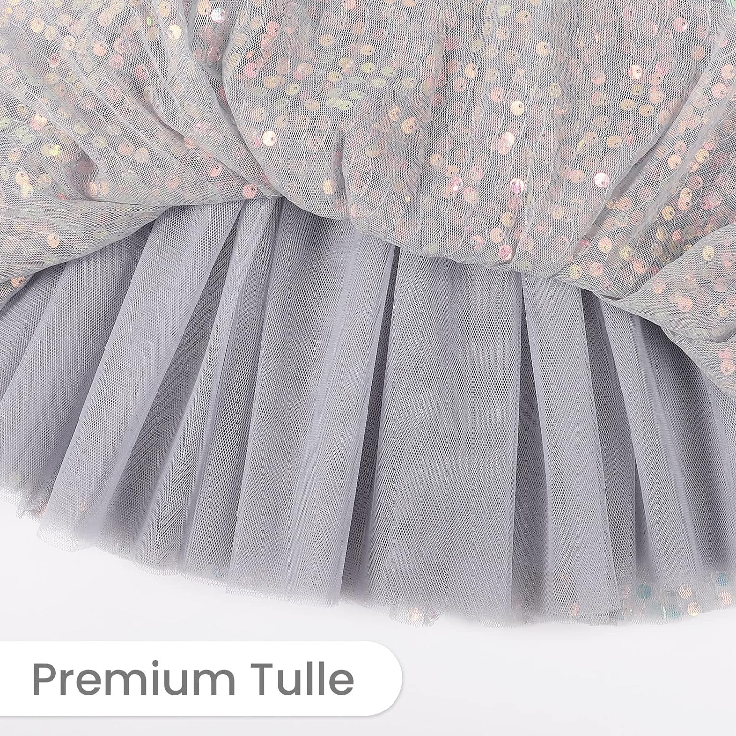 JOCMIC Girls Sequin Skirts Toddler Tutu Skirt Tulle Dance Skirts Girls Birthday Fashion Clothes - Image 4