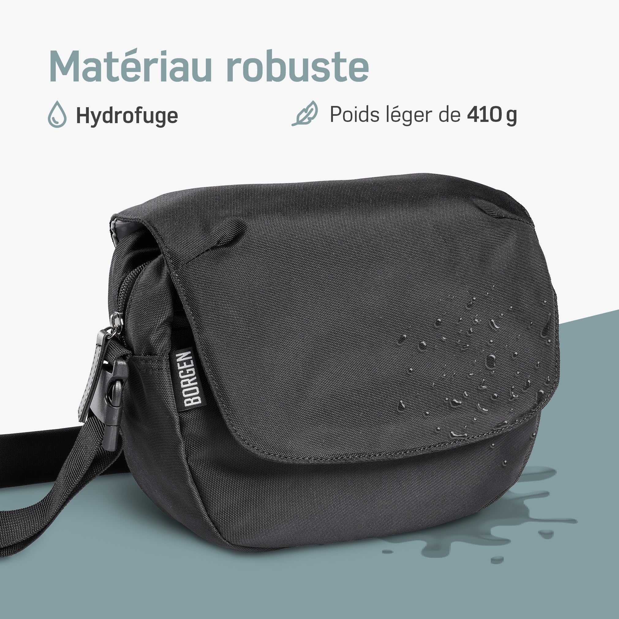 Borgen KLICKfix Sacoche De Guidon Vélo 5L - Hydrofuge Avec Bandoulière - Système Rapide