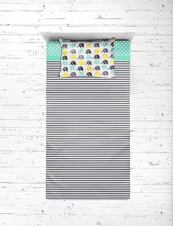 Bacati - Elephants 3 Pc Toddler Bedding Sheet Set (Mint/Yellow/Grey)