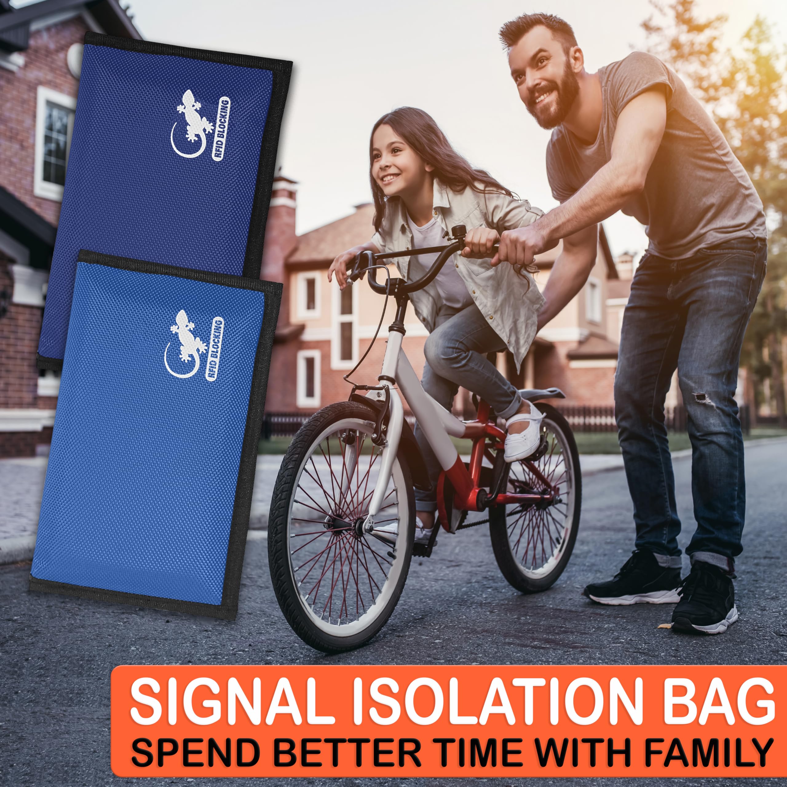 Faraday Tasche für GPS, RFID-Autoschlüssel, Signalblocker, Brieftasche, Abschirmung, Tasche, Schutzhülle für Handy, Autoschlüssel, Datenschutz, elektronische Geräte, Blau, 2 Stück