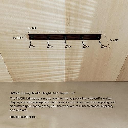 Vista 38 de String Swing Estante de pared para guitarra, soporte de pared para guitarra múltiple, organizador de guitarra para guitarras acústicas y eléctricas