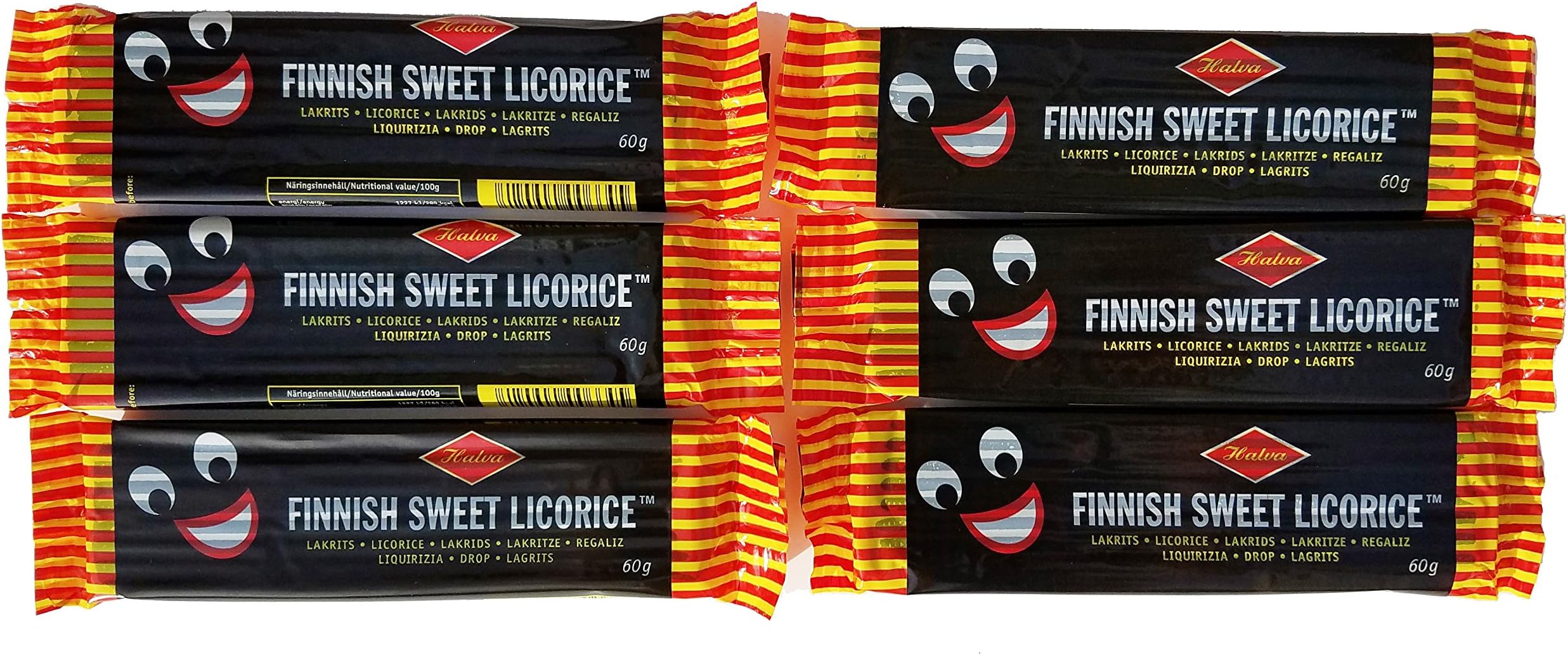 Sweet Licorice Bar from Finland, 2-Oz Bar (Pack of 6)