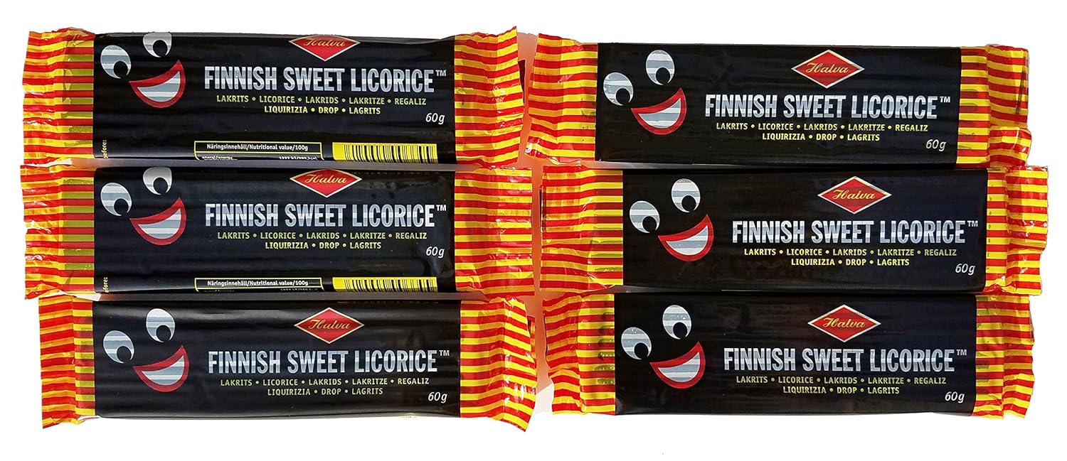 Sweet Licorice Bar from Finland, 2Oz Bar (Pack of 6