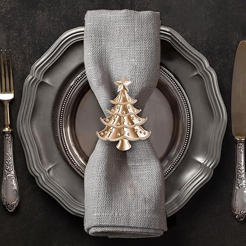 Miniatura 8 de Juego de 4 servilleteros dorados con diseño de caballo de mar, decoración festiva de mesa y recuerdo para cóctel, boda, Pascua, vacaciones,