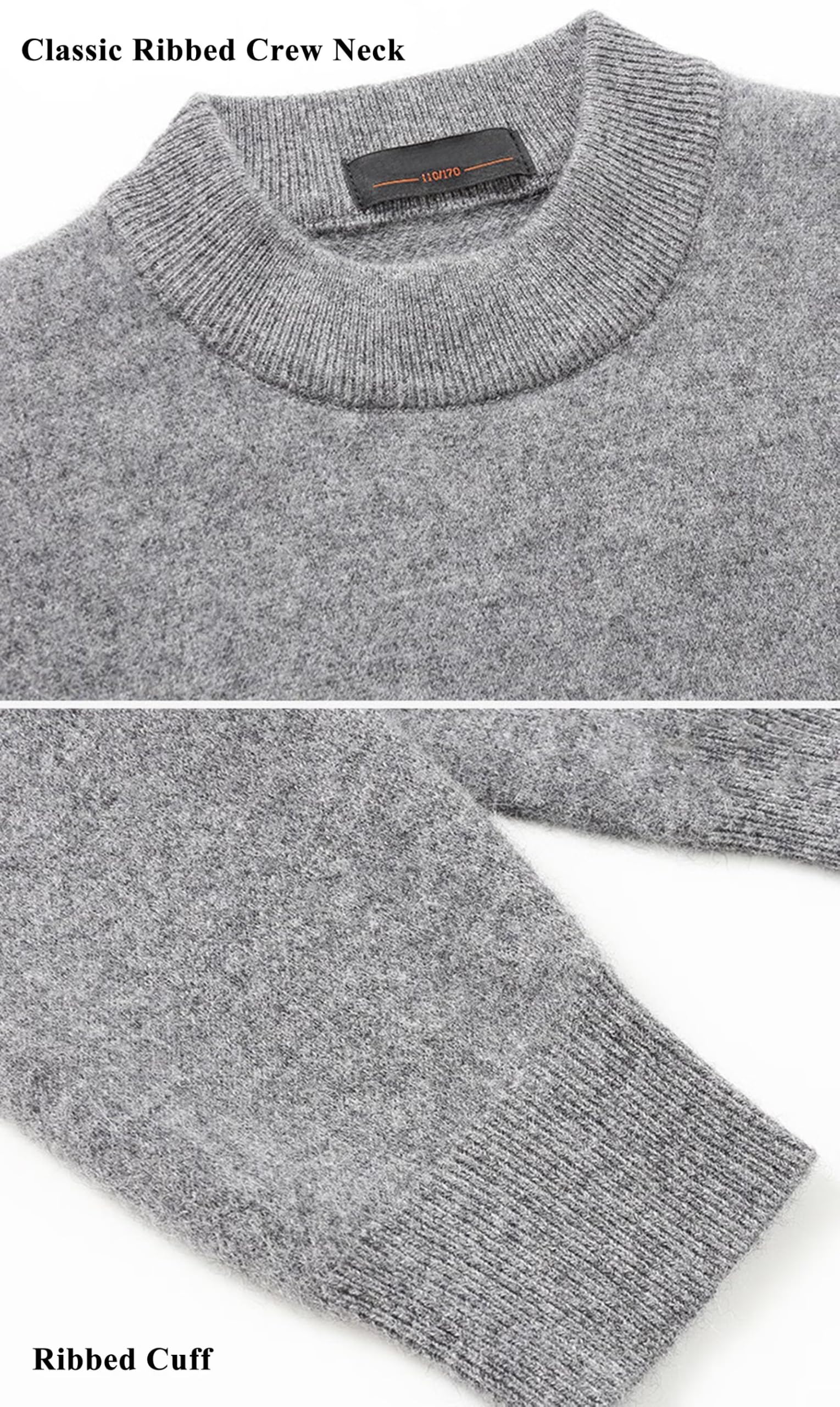 HNVAVQ 100% Cashmere Maglione Uomo Girocollo Caldo Inverno Elegante
