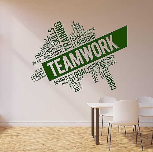 Miniatura 3 de Vinilo adhesivo para pared, diseño de trabajo en equipo, éxito, oficina, decoración de oficina, pegatinas (ig4152) rojo llama