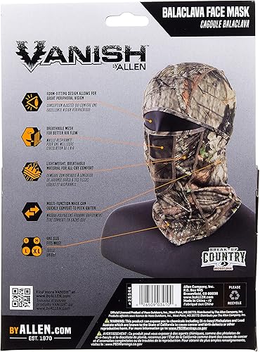 Miniatura 8 de Allen Company Vanish - Pasamontañas unisex de camuflaje, cubierta facial de caza, equipo de caza ideal para hombres y mujeres