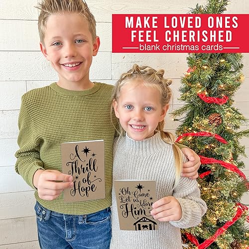 Miniatura 2 de Hadley Designs 24 tarjetas de Navidad religiosas rústicas en caja con sobres religiosos  Tarjetas de Feliz Navidad a granel con sobres, tarjetas de