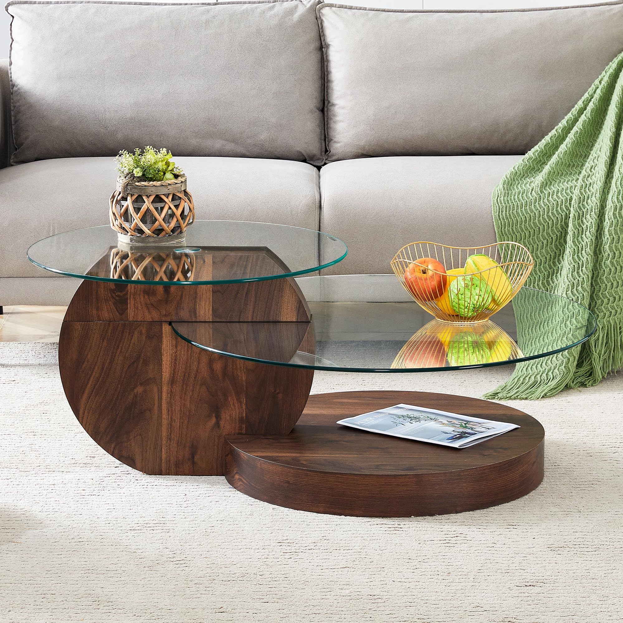 See deals & similar results for Modern Round Glass Coffee Table with 3 ...