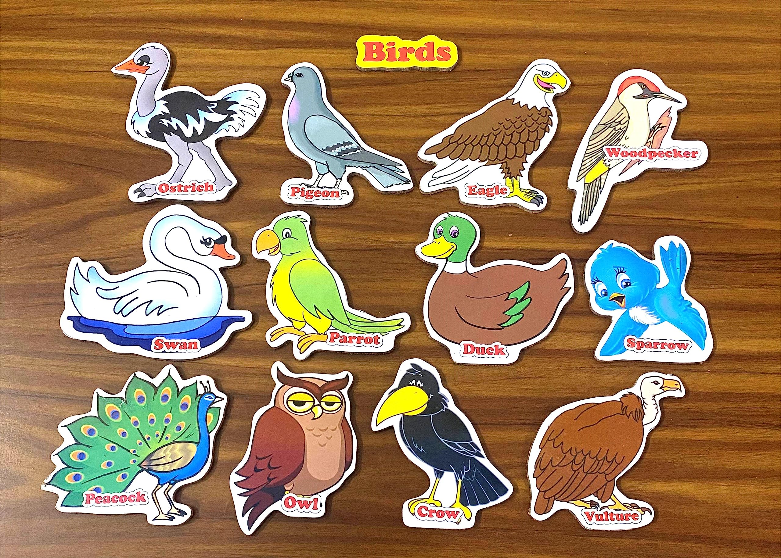 Enigmatic Woodworks Wooden Magnetic Cutouts, Fridge Magnets, Educational & Vocabulary Toy for Kids, Early Learning Set (Magnetic Birds) (B01H1IYRZC) Amazon Price History, Amazon Price Tracker