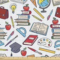 Vista 1 de Ambesonne - Tela multicolor con estampado digital por yarda