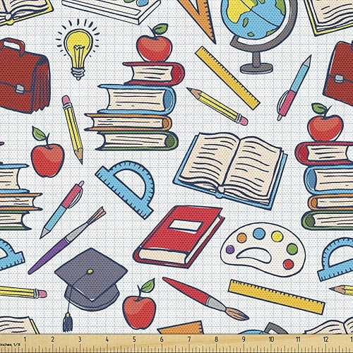 Ambesonne - Tela multicolor con estampado digital por yarda