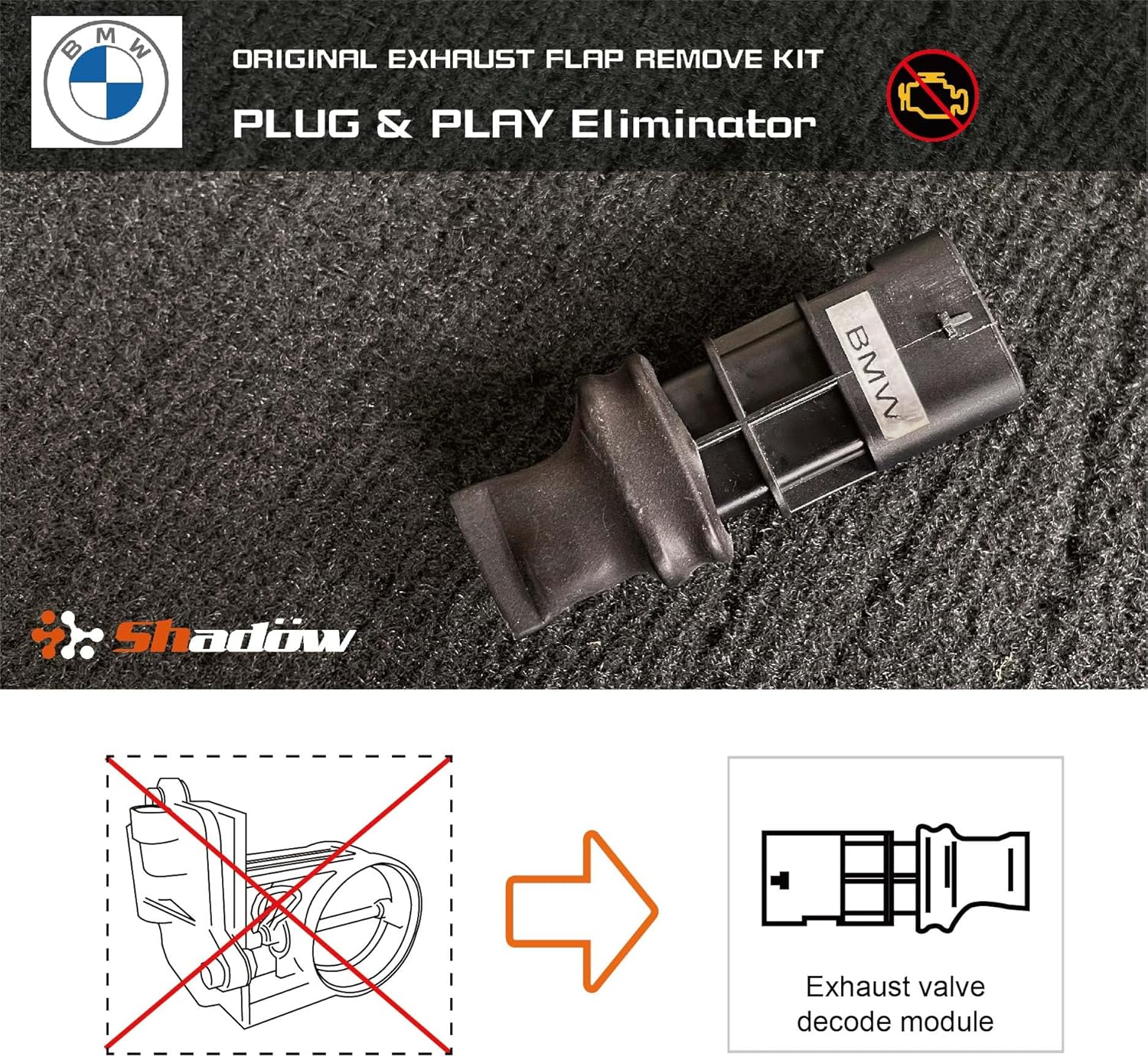 Shadow 4pin Exhaust Valve Module Light Eliminator for BMW