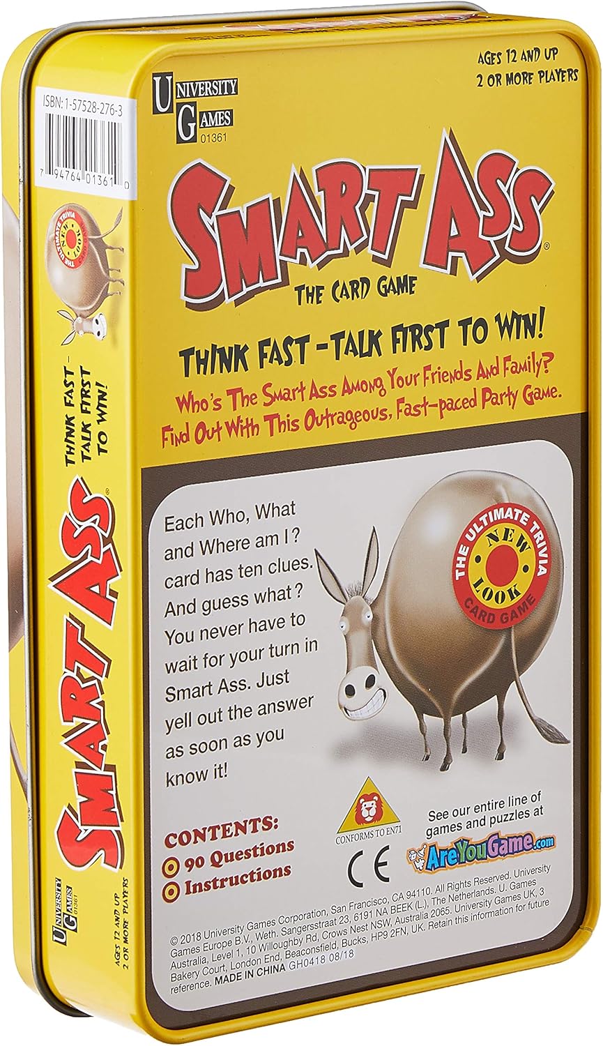 University Games, Smart Ass Party Card Game Tin, for 2 or More Players Ages 12 and Up