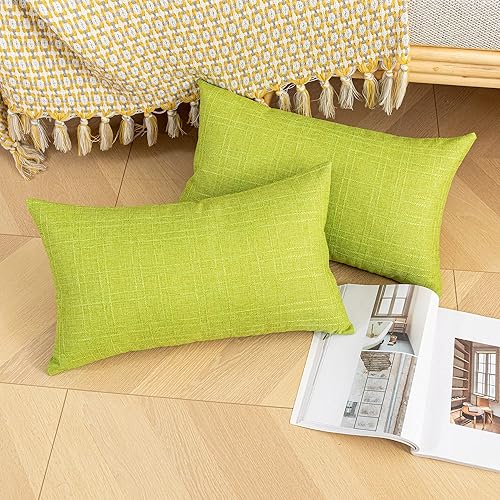 Miniatura 4 de Kevin Textile - Juego de 2 fundas de almohada impermeables para exteriores, decorativas, cuadradas, para exteriores, patio, sofá de 12 x 20