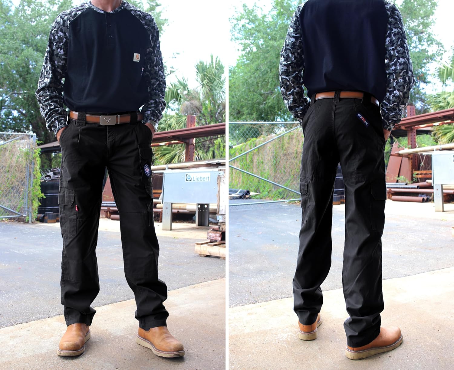 BOCOMAL Men's FR Cargo Pants Flame Resistant Pants Midweight 7.5oz (7 Pockets) Multi-Pockets FR Pants - Image 6