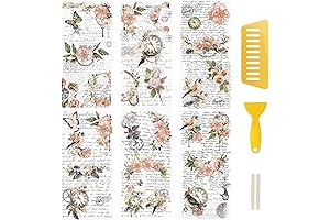 WANDIC Vintage Floral Rub-On Transfers